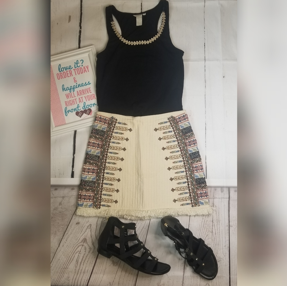 Zara embroidered Beautiful skirt - Picture 1 of 8